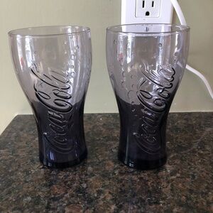 Coca Cola Purple Bubbles Glass Cups - Pair